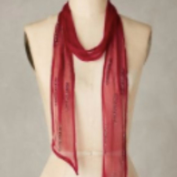 Anthropologie Beaded Skinny Scarf NWOT - Picture 2 of 2